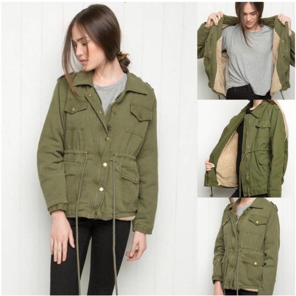 Brandy Melville Doris Khaki Olive utility Jacket